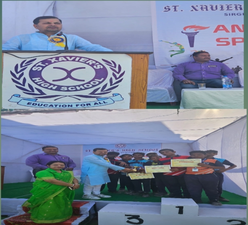 समाजसेवी प्रवीण झा सेंट जेवियर्स हाई स्कूल वार्षिक खेल के समापन समारोह में हुए शामिल