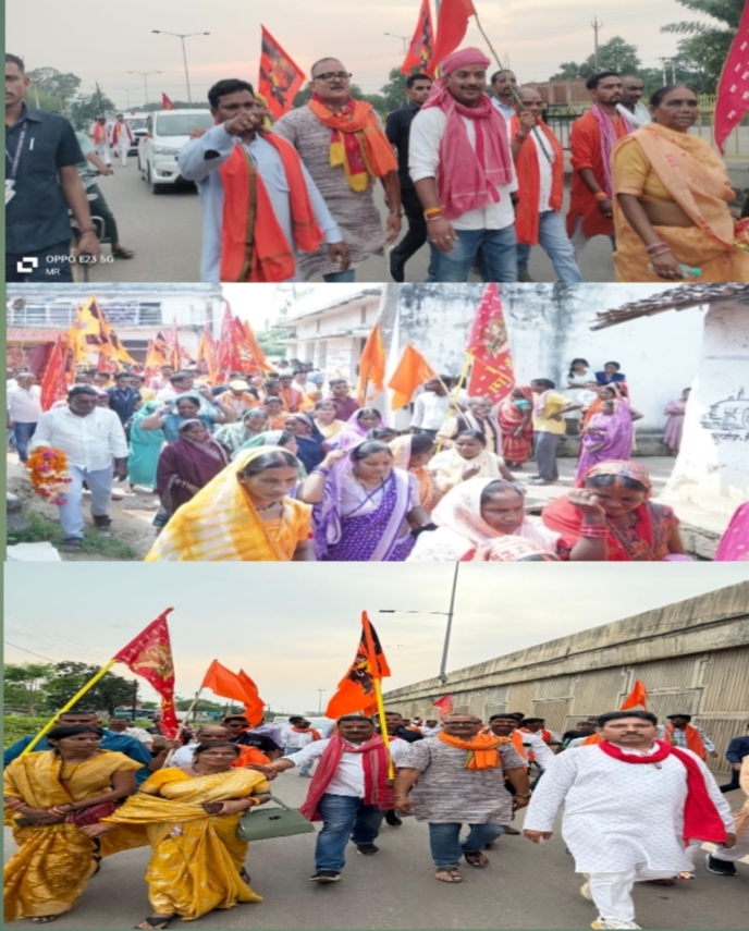 क्षेत्र में सुख समृद्धि की कामना लेकर विधायक सुशांत ने निकाली ध्वजा यात्रा