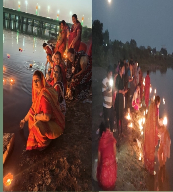 कार्तिक पूर्णिमा के अवसर पर ब्राह्मण युवा आयाम द्वारा दीप दान एवं अरपा आरती का भव्य आयोजन किया गया