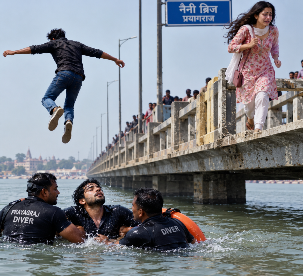 प्यार में  मौत का फैसला, आखिरी पल में बदल गई कहानी, प्रेमी को गोताखोरों ने बचाया