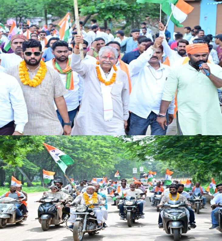 पूर्व विधानसभा अध्यक्ष धरम लाल कौशिक के नेतृत्व में बोदरी से तिफरा तक देशभक्ति का अनूठा संगम