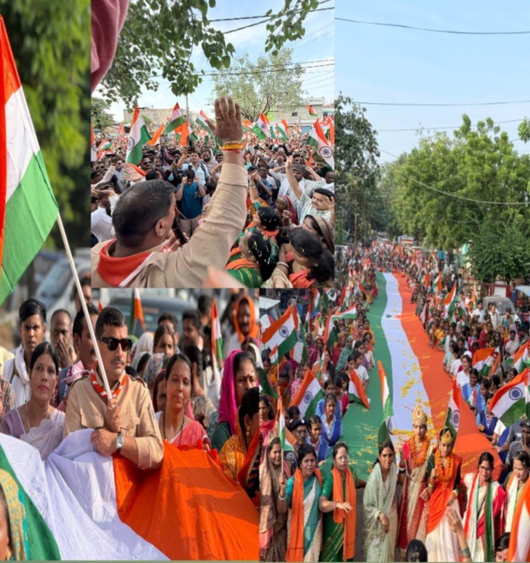 बेलतरा विधानसभा की मातृशक्ति ने निकाली भव्य तिरंगा यात्रा, राष्ट्रभक्ति के जयघोष से गूंजा पूरा क्षेत्र