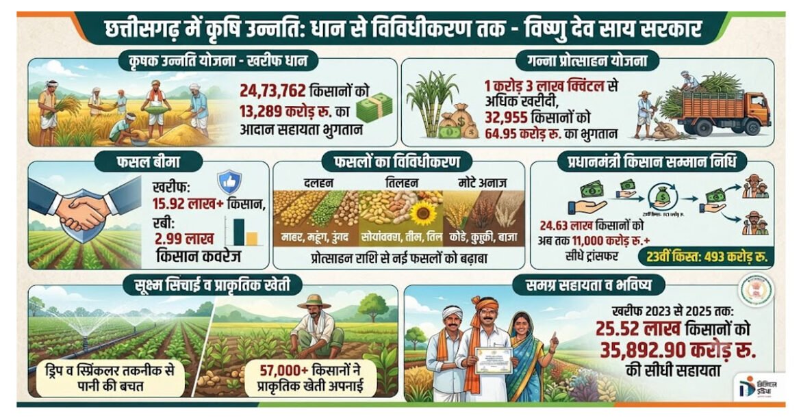 आधुनिक और नगदी फसलों की खेती ने बदली छत्तीसगढ़ के किसानों की तकदीर, खेती ने पकड़ी नई रफ्तार, खेत से बाजार तक बदल रही तस्वीर…